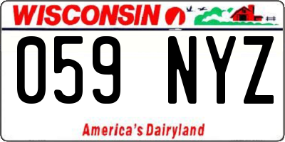 WI license plate 059NYZ