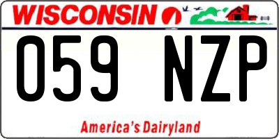 WI license plate 059NZP