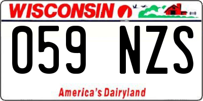 WI license plate 059NZS