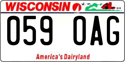 WI license plate 059OAG