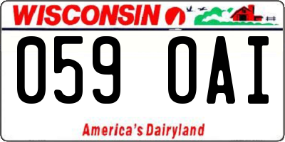 WI license plate 059OAI