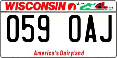 WI license plate 059OAJ