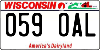 WI license plate 059OAL