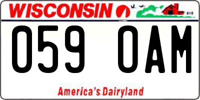 WI license plate 059OAM