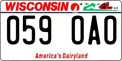 WI license plate 059OAO