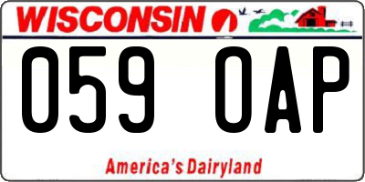 WI license plate 059OAP