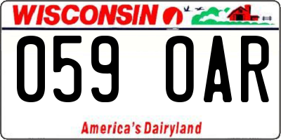 WI license plate 059OAR