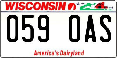WI license plate 059OAS