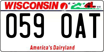 WI license plate 059OAT