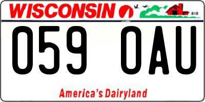 WI license plate 059OAU