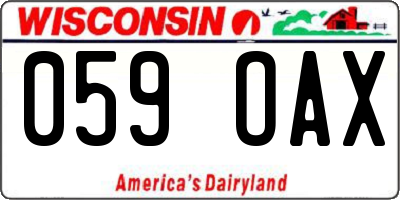 WI license plate 059OAX