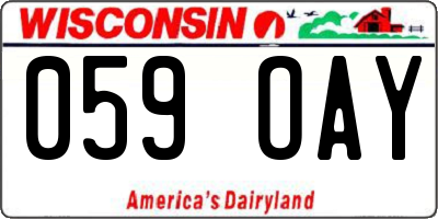 WI license plate 059OAY