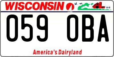 WI license plate 059OBA