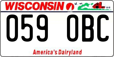 WI license plate 059OBC