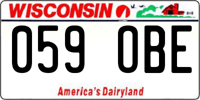 WI license plate 059OBE