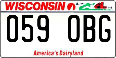 WI license plate 059OBG