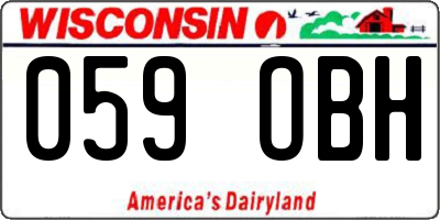 WI license plate 059OBH