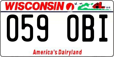 WI license plate 059OBI