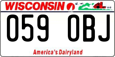 WI license plate 059OBJ