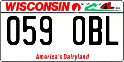 WI license plate 059OBL