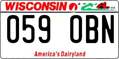 WI license plate 059OBN