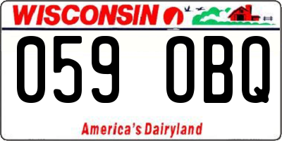 WI license plate 059OBQ