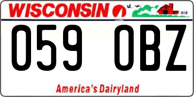 WI license plate 059OBZ