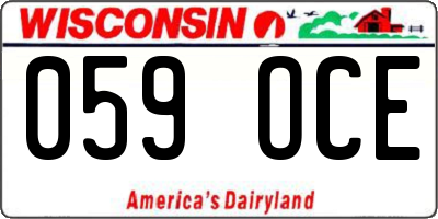 WI license plate 059OCE