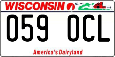 WI license plate 059OCL