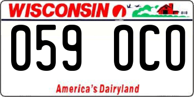WI license plate 059OCO