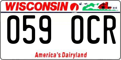 WI license plate 059OCR