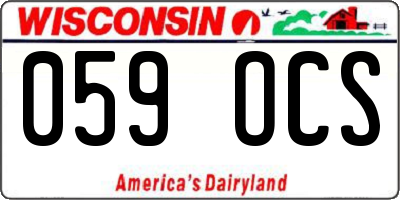 WI license plate 059OCS