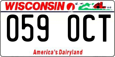 WI license plate 059OCT
