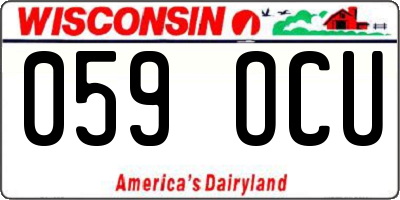 WI license plate 059OCU