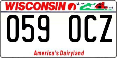 WI license plate 059OCZ