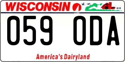 WI license plate 059ODA