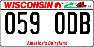 WI license plate 059ODB