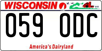 WI license plate 059ODC