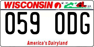 WI license plate 059ODG