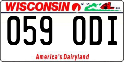 WI license plate 059ODI