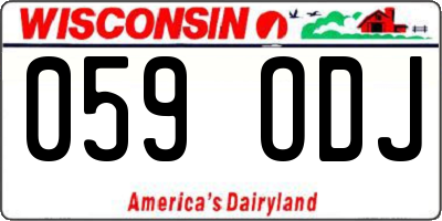 WI license plate 059ODJ