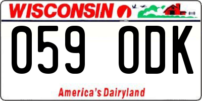 WI license plate 059ODK