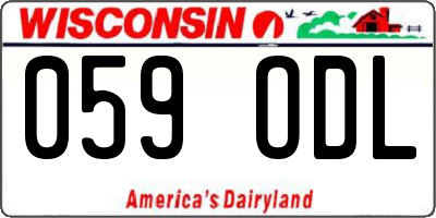 WI license plate 059ODL