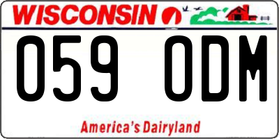 WI license plate 059ODM