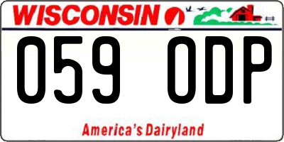 WI license plate 059ODP