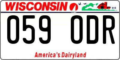 WI license plate 059ODR
