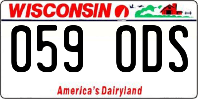WI license plate 059ODS