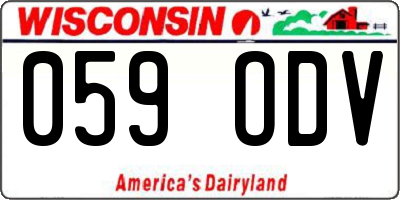 WI license plate 059ODV