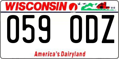 WI license plate 059ODZ