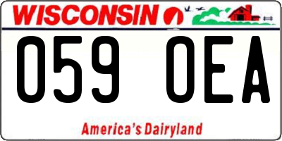 WI license plate 059OEA